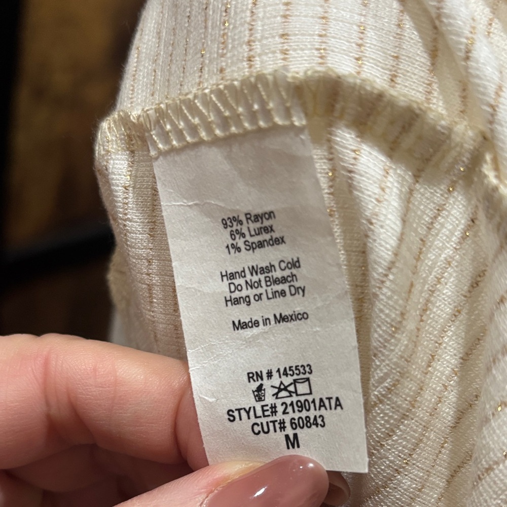 W5 Cream Ribbed Tank Top - Picture 6 of 7
